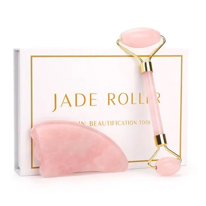 Rouleau de jade en quartz rose massage japonais liftant