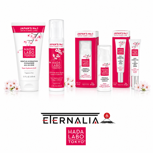 Routine RED Hada Labo Tokyo - 4 Produits (Nettoyant, Lotion RED, Sérum, Contour yeux & lèvres)