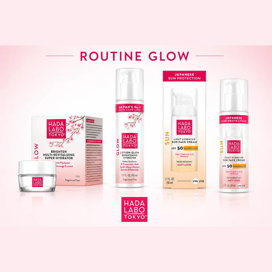 Hada Labo Tokyo GLOW : Routine Éclat Anti-taches + Solaire FPS 50